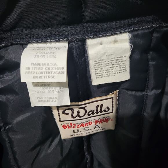Vintage Walls Blizzard Pruf SnowSuit Black Jumpsuit Coveralls Snow Ski XL Mens - Picture 7 of 16